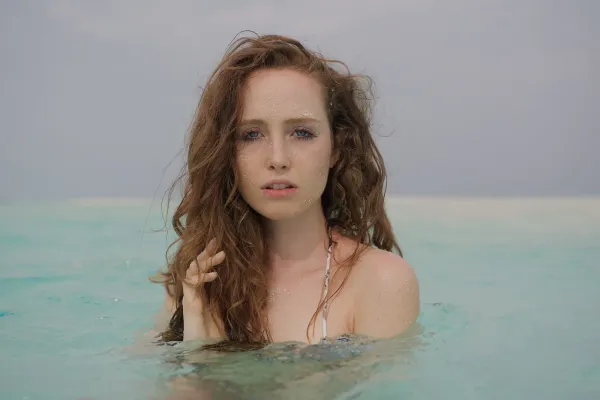 Underwater couple portrait in the Maldives lagoon
